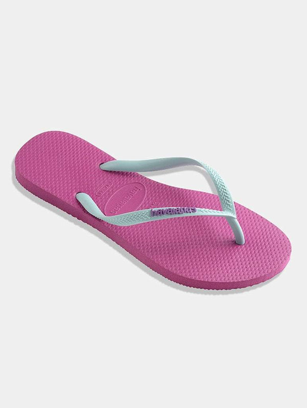 Skinnydip London | Havaianas Slim Logo Pink/Blue Flip Flops - Product Image 2