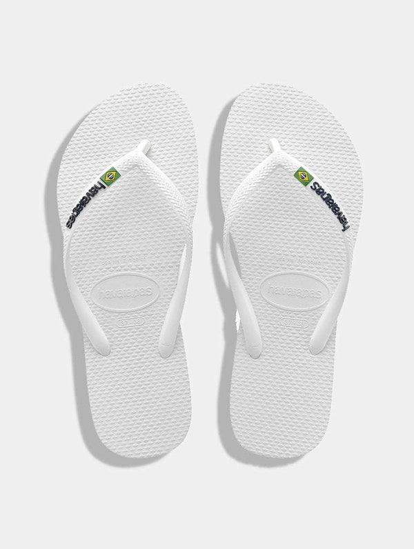 Skinnydip London | Havaianas Slim Brasil Logo White Flip Flops - Product Image 1