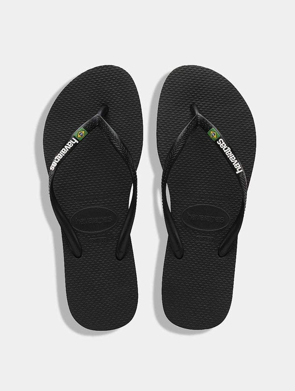 Skinnydip London | Havaianas Slim Brasil Logo Black Flip Flops - Product Image 1