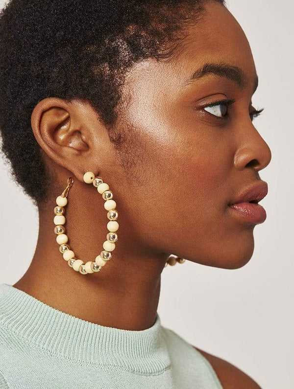 Skinnydip London | Beaded Hoop Earrings - Model Image