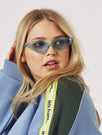Skinnydip London | Blue Cat Sunglasses - Model Image