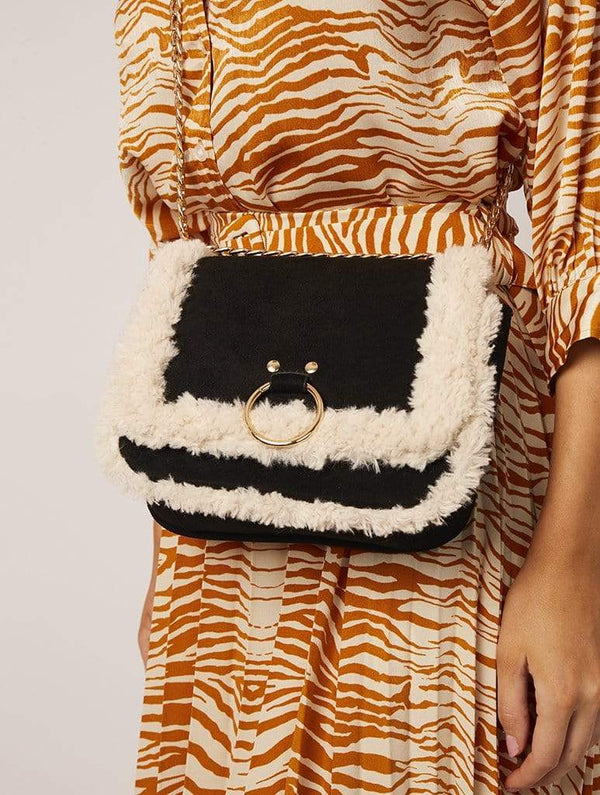 Skinnydip London | Roxy Shearling Cross body Bag - Model Image 2