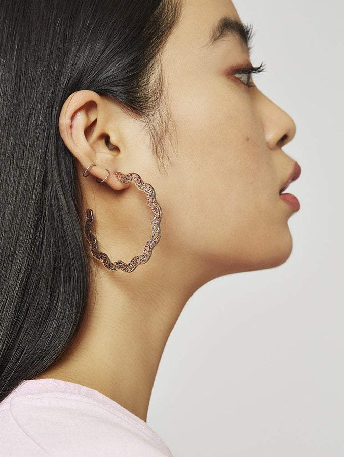 Skinnydip London | Glitter Squiggle Earrings - Model