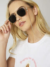 Gold Crystal Sunglasses Chain | Sunglasses | Skinnydip London - Model Image 1