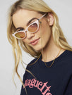 Gold Link Sunglasses Chain | Sunglasses | Skinnydip London - Model Image 1