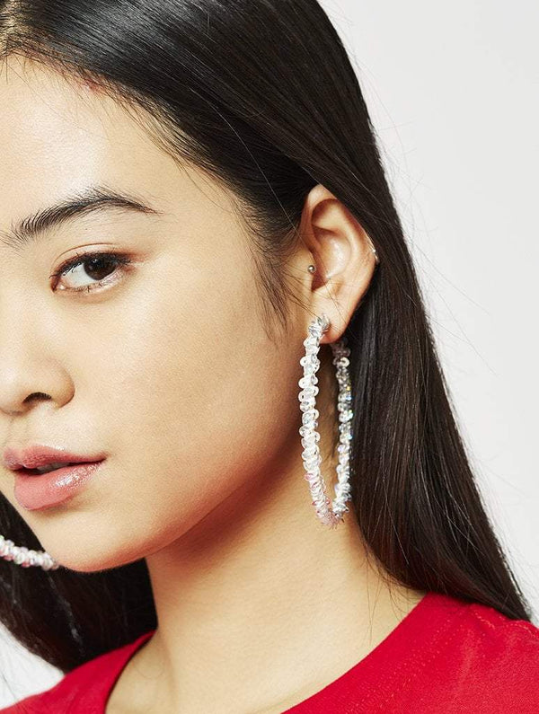 Skinnydip London | Holo Marina Hoop Earrings - Model