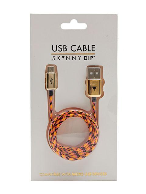Orange Rope Micro USB Cable