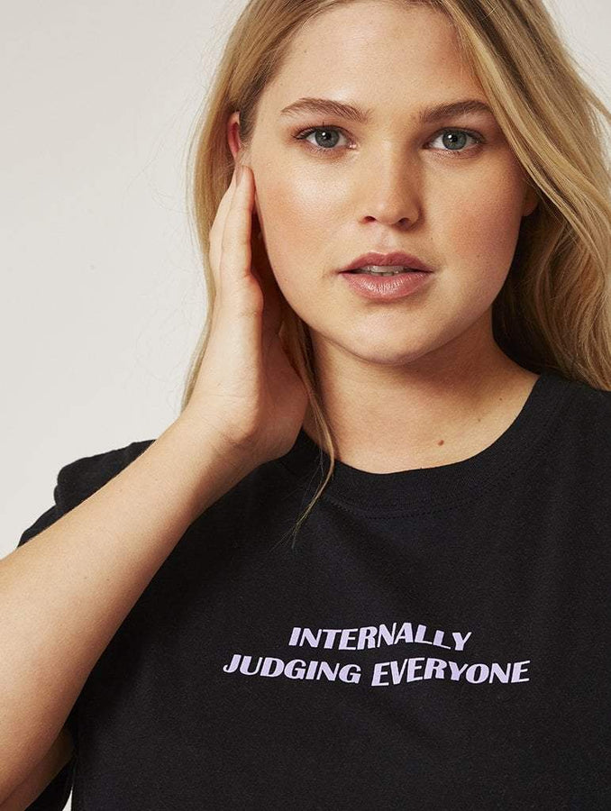 Skinnydip London | Internally Judging Everyone T-Shirt - Model Image 1