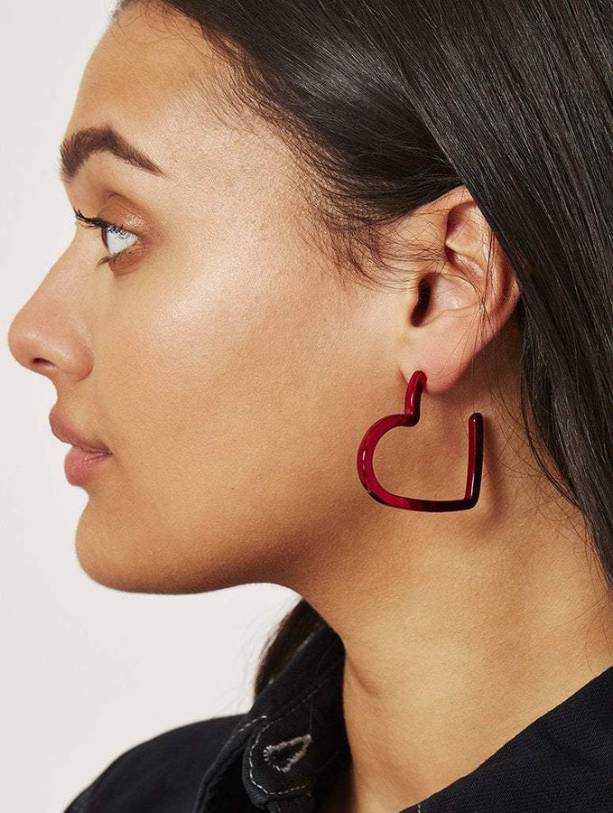 Skinnydip London | Love Hearts Earrings - Model Image