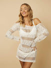 Madeira Dress White | Beach Cover Up | Swim Society - Model Image 5