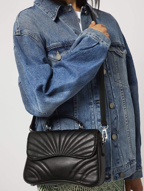 Skinnydip London | Maisie Ripple Black Cross Body Bag - Model Image 1