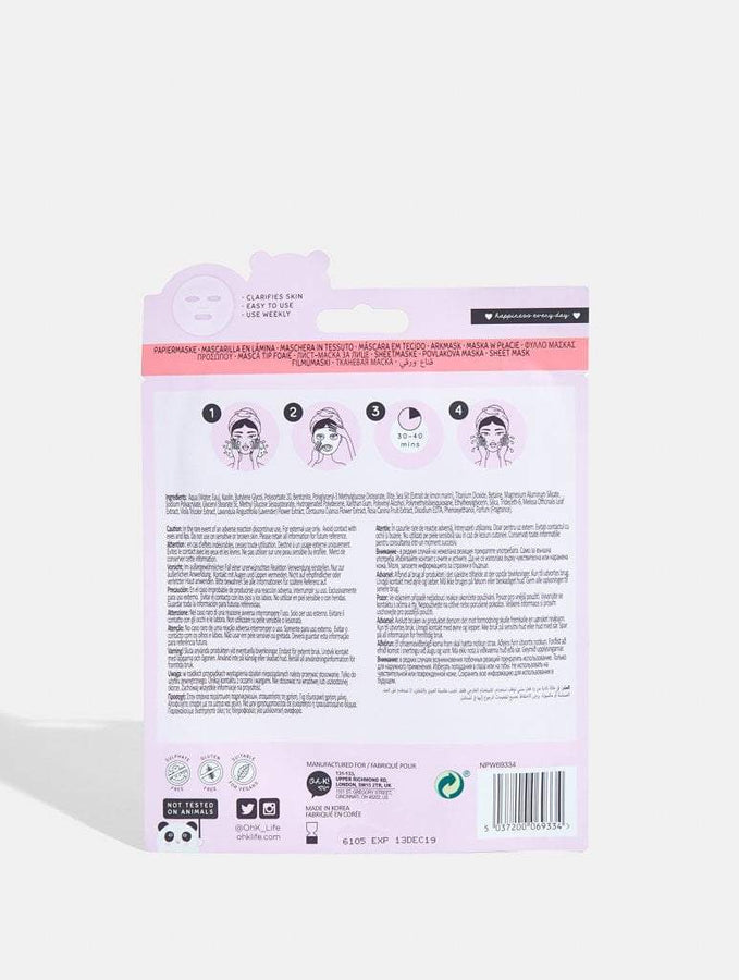 Skinnydip London | NPW Oh K! Pink Clay Sheet Mask - Back Image