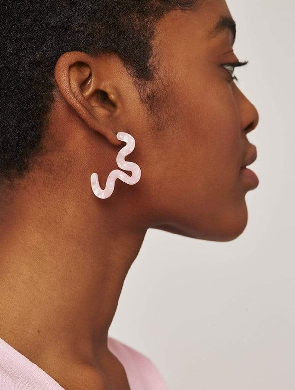 Skinnydip London | Pink Waves Earrings - Model Image