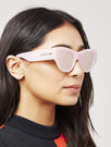 Skinnydip London | Pink Chunky Cat Sunglasses - Model Image