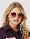 Skinnydip London | Quay Jezabell Sunglasses in Purple Fade - Model Image