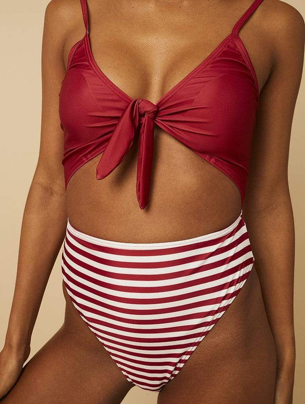 Sardinia Striped Swimsuit | Swimsuits | Swim Society - Model Image 4