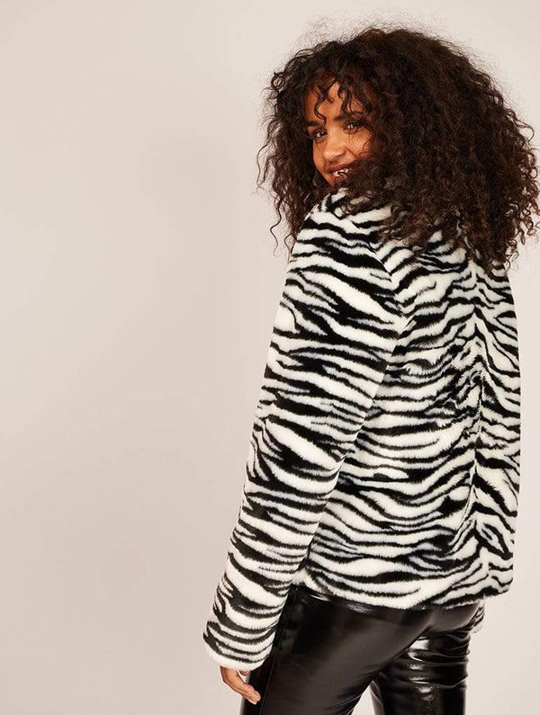 Skinnydip London | Zebra Coat - Model Image 4