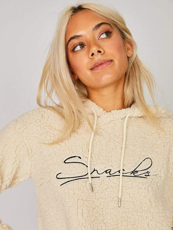 Skinnydip London Snacks Teddy Fur Hoody - Model Image 3