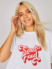 Skinnydip London | Send Food Recycled T-Shirt - Model Image 4