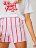 Skinnydip London | Candy Stripe Recycled Shorts - Model Image 2