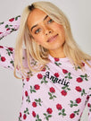 Skinnydip London | Angelic Pink Rose Pyjama Top - Model Image 1