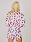 Skinnydip London | Pink Rose Pyjama Shorts - Model Image 3