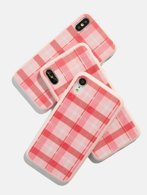 Skinnydip London | Pink Check Case - Product View 3