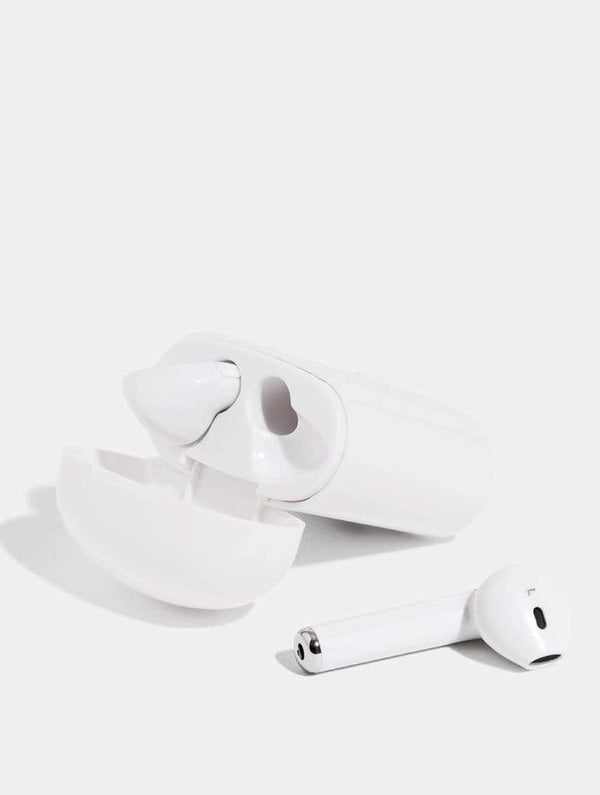 Skinnydip London | White Wireless Earbuds - Product View 2