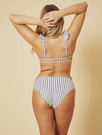 Skinnydip London | Cannes Navy Stripe Bikini - Model Image 7