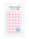 Skinnydip London | Gingham Portable Charger - Package View 