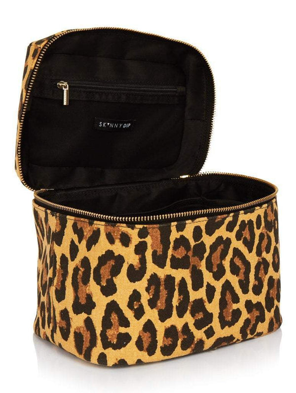 Skinnydip London | Leopard Washbag - Open View
