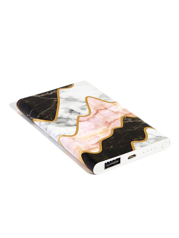 Skinnydip London | Marble Wiggle Portable Charger - Flat View