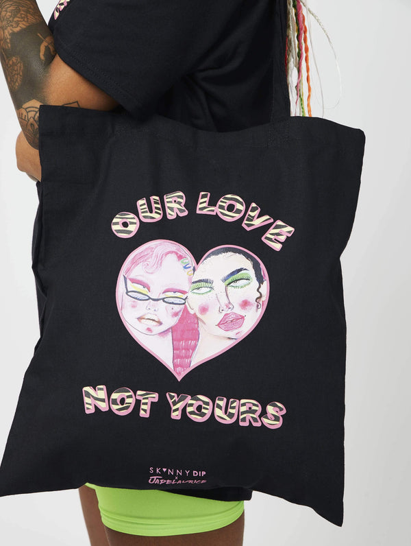 Skinnydip London | Our Love Canvas Tote Jade Laurice Pride Products Model 3