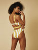 Skinnydip London | Swim Society Mustard Dubai Stripe Swimsuit - Model Image 2