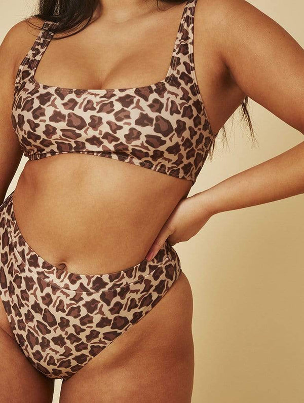Skinnydip London | Swim Society Leopard Print Bikini Bottoms - Model Image 5