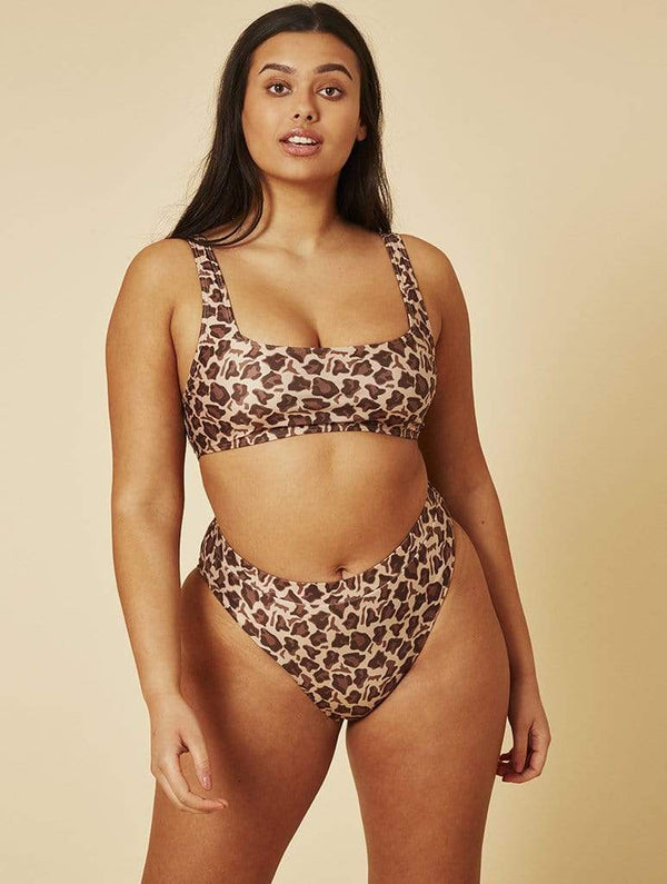 Skinnydip London | Swim Society Leopard Print Bikini Bottoms - Model Image 6