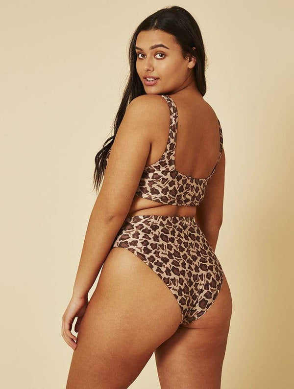 Skinnydip London | Swim Society Leopard Print Bikini Bottoms - Model Image 7