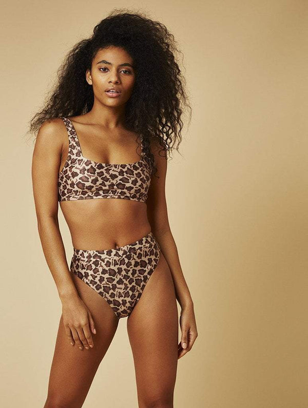 Skinnydip London | Swim Society Leopard Print Bikini Bottoms - Model Image 3
