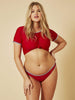 Skinnydip London | Swim Society Santorini Red Bikini Top - Model Image 4