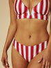 Skinnydip London | Swim Society Sydney Red Stripe Bikini Bottoms - Model Image 1