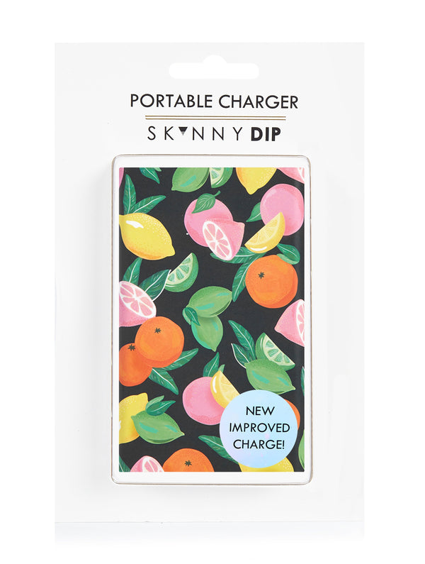 Skinnydip London | Tropical Fruit Portable Charger - Package View