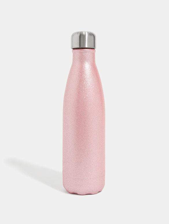 Skinnydip London | Pink Sparkle Water Bottle - Product View 1
