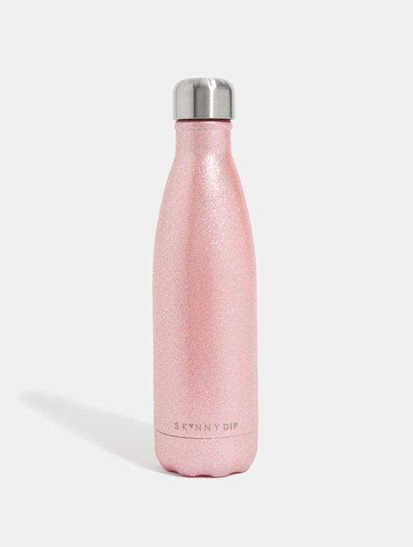 Skinnydip London | Pink Sparkle Water Bottle - Product View 3
