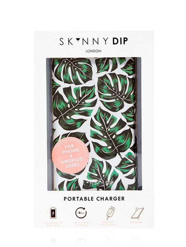 Skinnydip London | Winter Palm Portable Charger - Packaged View