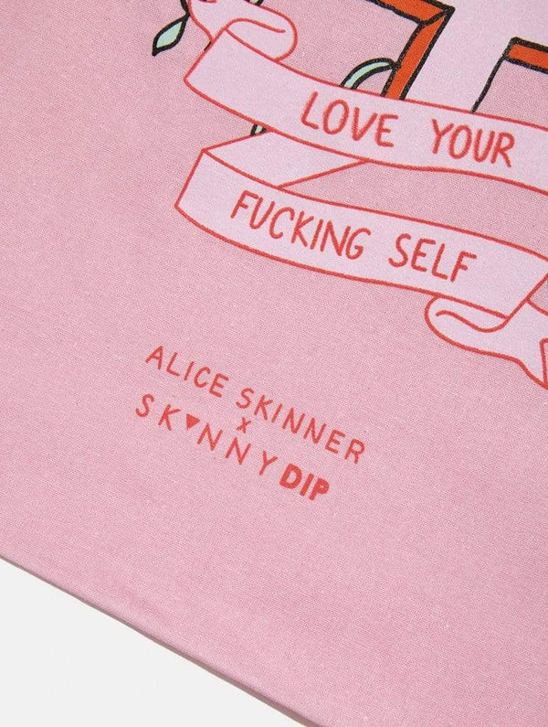 Skinnydip London | Alice Skinner x Skinnydip Love Yourself Printed Tote Bag - Product View 3