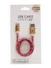 Pink/Orange Rope iPhone Cable