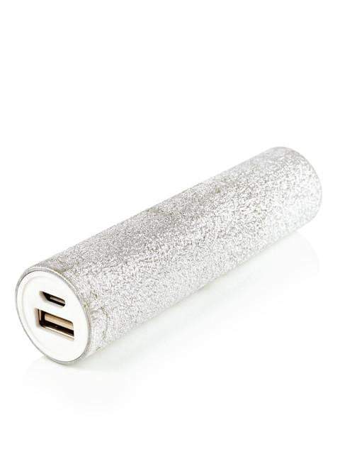 Skinnydip Silver Crepe Portable Charger