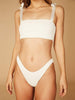 Skinnydip Swim Society Palma White Bikini Bottom Model Image 1