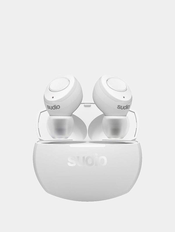 Skinnydip London | Tolv R Wireless Earphones in white - Product View 1