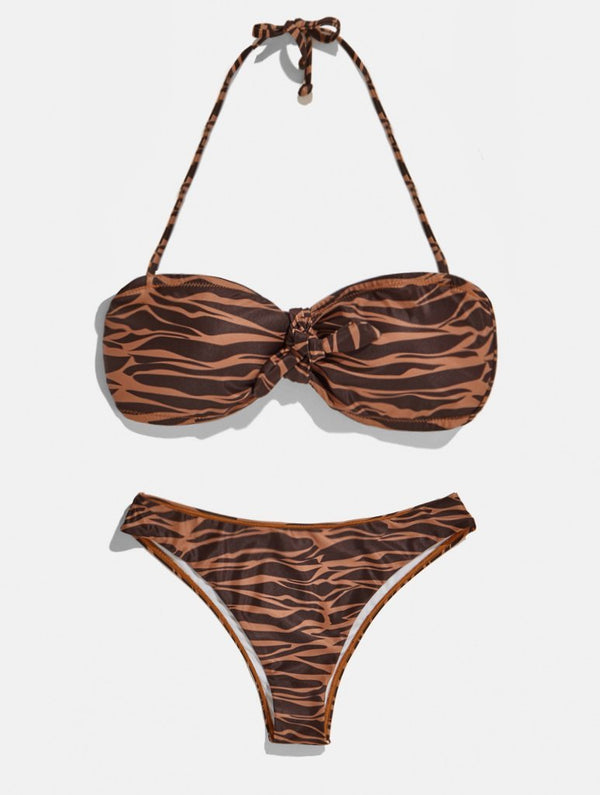 Skinnydip London | Swim Society Bermuda Zebra Print Bikini Top - Product Image 2